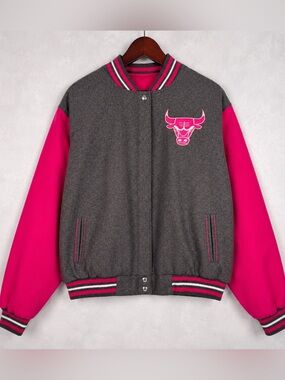 JH Design Chicago Bulls Reversible Wool Leather Varsity Jacket 2XL